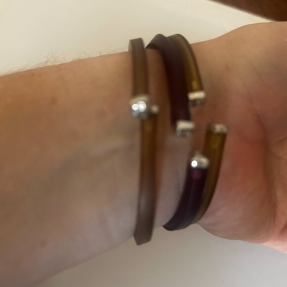 swarovski crystal beaded bracelet set of 3 - Picture 2 of 5